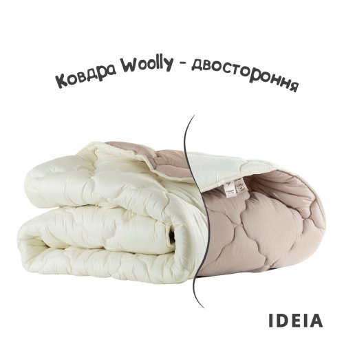 Одеяло зимнее евро двуспальное Ideia Woolly 200х220 см Молочный/Бежевый 8-34176
