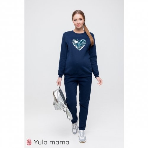 Спортивный костюм для беременных и кормящих Юла мама Darina Синий ST-49.061