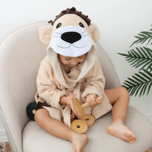 Махровый халат для детей Sasha Lion 7 - 10 лет Махра Бежевый 4406/3