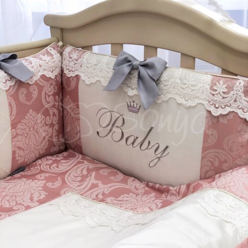 Детское постельное белье и бортики в кроватку Маленькая Соня De Lux Розовый 0231205