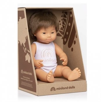 Кукла анатомическая Miniland Educational Мальчик с синдромом Дауна в белье 38 см 31170