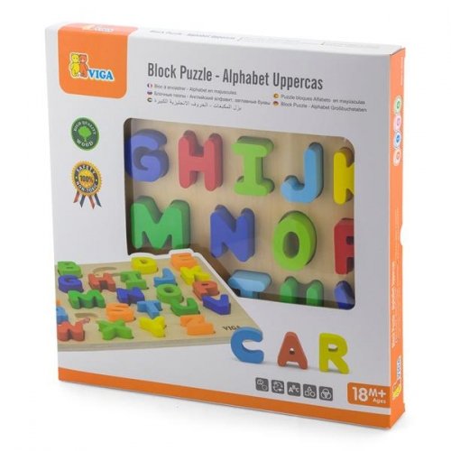 Деревянные пазлы для детей Viga Toys Английский алфавит заглавные буквы 50124