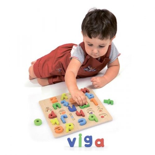 Деревянные пазлы для детей Viga Toys Английский алфавит строчные буквы 50125