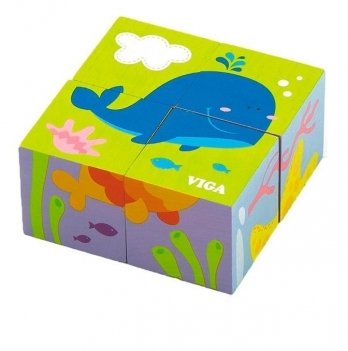 Пазл-кубики Viga Toys Подводный мир 50161