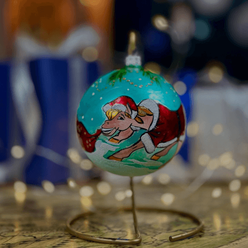 Новогодний шар на елку Santa Shop Символ года 2026 Під ялинкою Бирюзовый 10 см 4820001180398