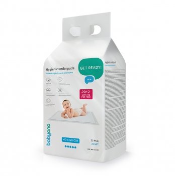 Пеленки одноразовые гигиенические BabyOno 60х40 20+2 шт 513/22