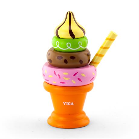 Игровой набор Viga Toys Деревянная пирамидка-мороженое 51322