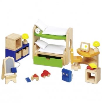 Деревянный набор для кукол goki Мебель для детской комнаты 51746G
