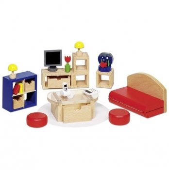 Деревянный набор для кукол goki Мебель для гостиной II 51749G