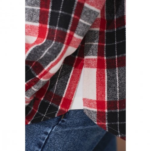 Рубашка в клетку для беременных и кормящих Юла Мама Neide Молочный/Красный/Черный BL-35.011