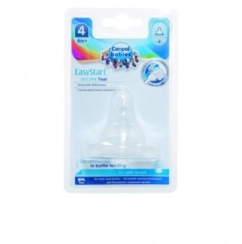 Соска силиконовая для бутылочек с широким отверстием EasyStart Canpol babies поток каша 6+ 21/723