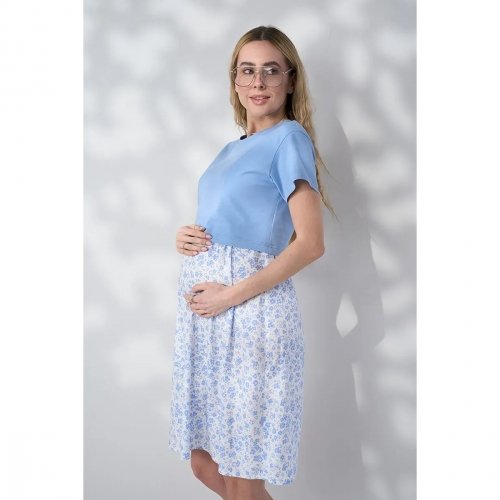 Платье для беременных и кормящих Юла Мама Marine Голубой DR-26.103