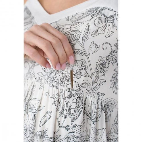 Сарафан для беременных и кормящих Юла Мама Amelie Молочный/Черный SF-26.061