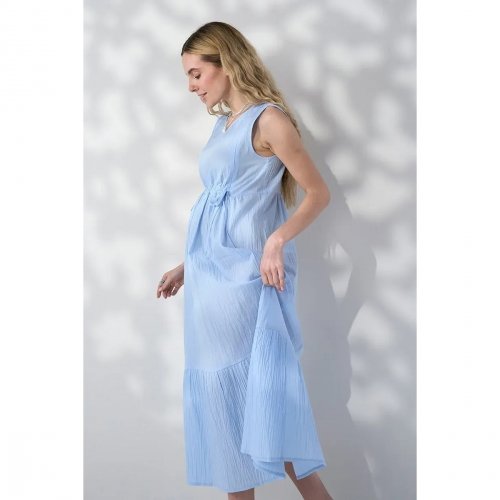Платье для беременных и кормящих Юла Мама Noemie Голубой DR-26.181