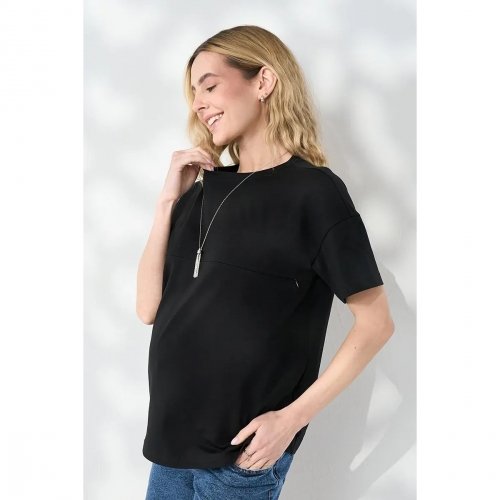 Футболка для беременных и кормящих Юла Мама Goldie Черный NR-26.063
