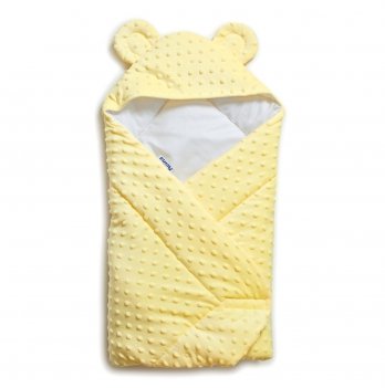 Конверт одеяло для новорожденных Twins Minky Ушки 80х80 см Желтый 9013-TV-05