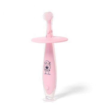 Безопасная зубная щетка с ограничителем BabyOno 551 розовый