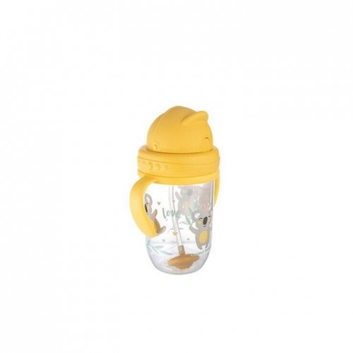 Чашка непроливайка с трубочкой и утяжелителем Canpol babies Exotic Animals 270 мл Желтый 56/606_yel