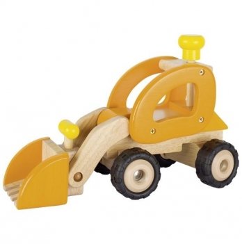 Детская машинка из дерева goki Экскаватор желтый 55962G