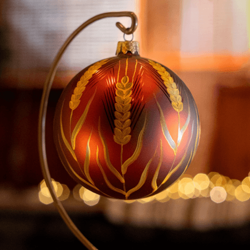 Новогодний шар на елку Santa Shop Колосся Коричневый 10 см 4820001180060