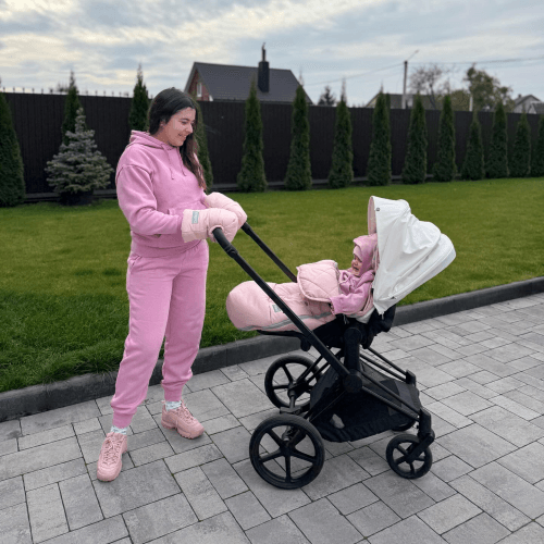 Зимний конверт в прогулочную коляску на флисе ДоРечі Trend Розовый 2089 F
