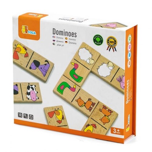 Развивающая игра из дерева Viga Toys Домино Зверята 59622