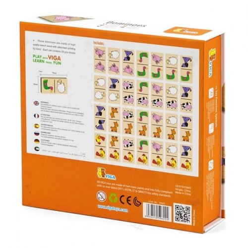 Развивающая игра из дерева Viga Toys Домино Зверята 59622