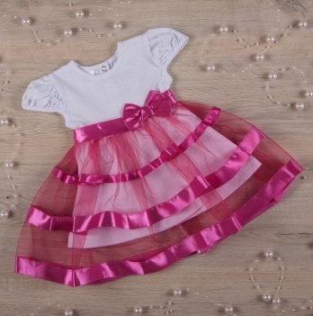 Платье детское с коротким рукавом Бетис Маленькая леди 0-6 мес Малиновый 27072146