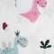 Пеленка для детей фланель Minikin Динозавры 75х90 см Розовый/Фиолетовый 190901