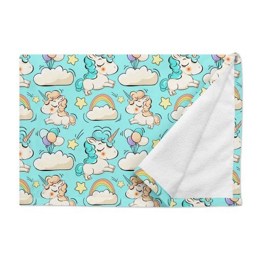 Непромокаемая пеленка Cosas Diaper Unicorn Mint 70х120 см