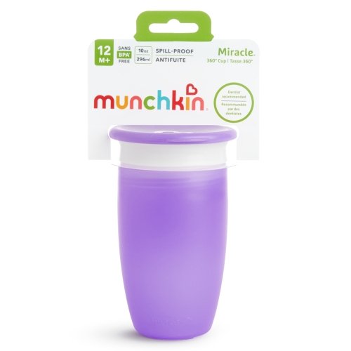 Чашка непроливайка Munchkin Miracle 360 с крышкой 296 мл Фиолетовый 051861