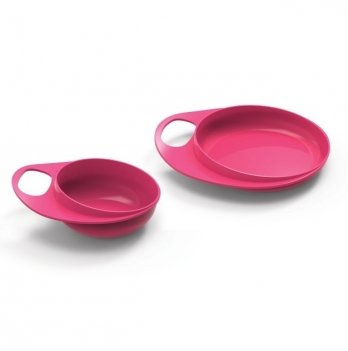Тарелка для кормления Nuvita Easy Eating глубокая и мелкая Розовый NV8461Pink 2 шт
