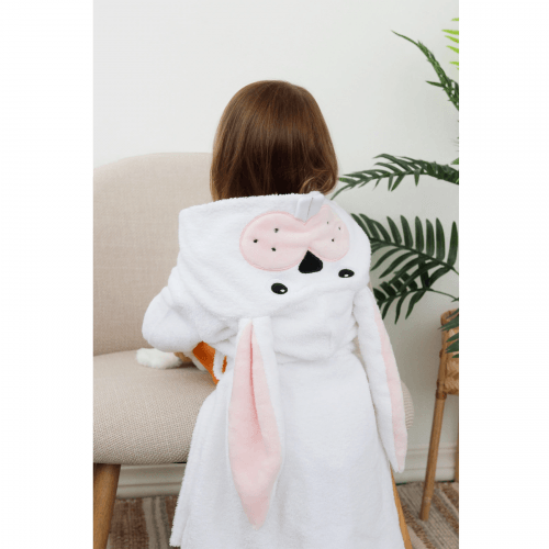 Махровый халат для детей Sasha Bunny 7 - 10 лет Махра Белый 4406