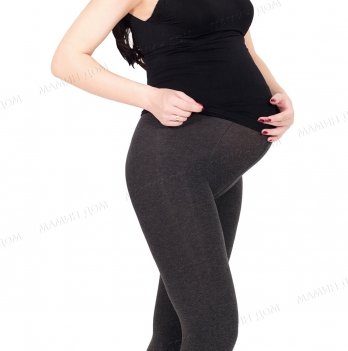 Колготки для беременных с хлопком Мамин дом 607, черные с меланжевым эффектом 250 den