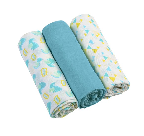 Муслиновые пеленки BabyOno Голубой 70x70 см 3 шт 348/03 Муслиновые пеленки BabyOno Голубой 70x70 см 3 шт 348/03