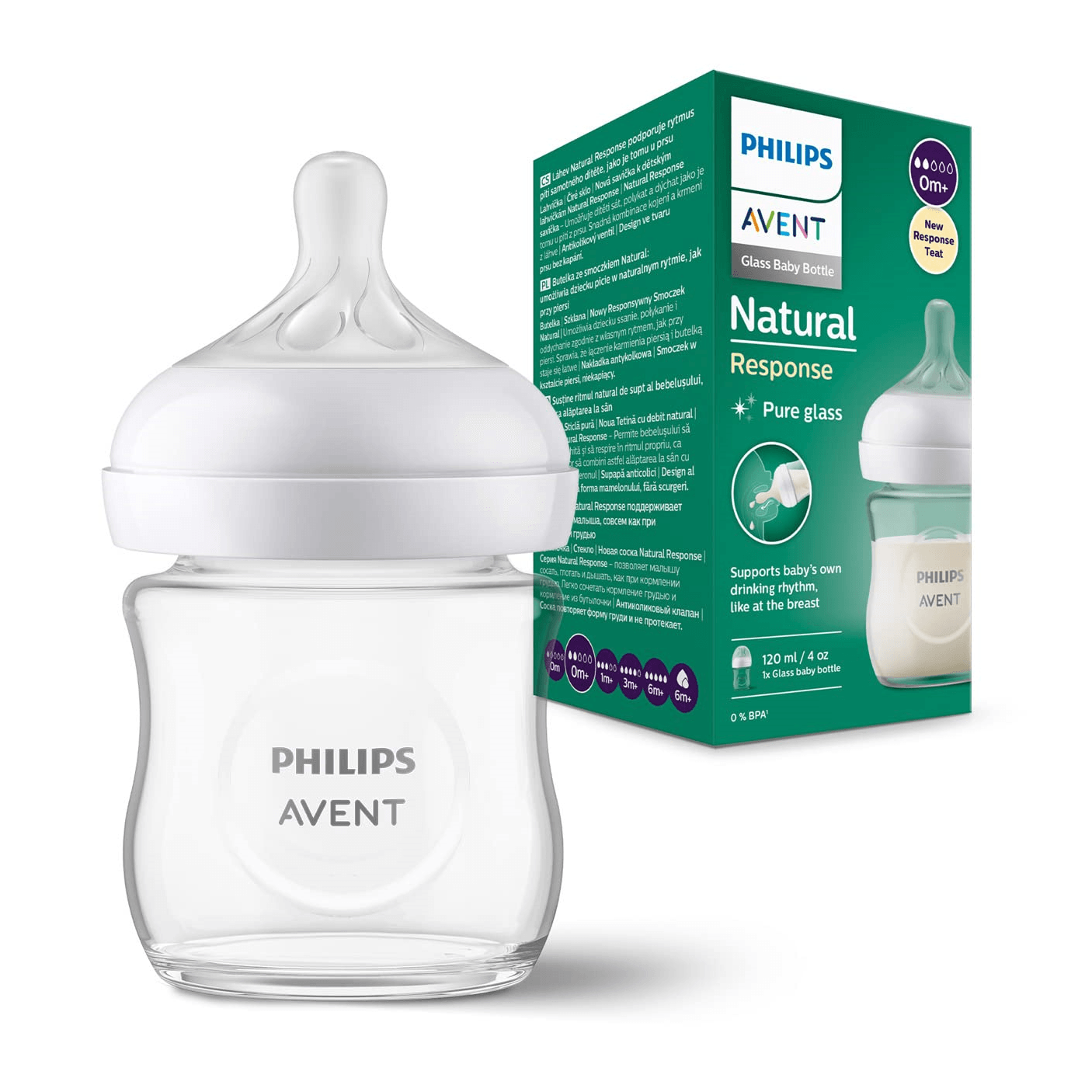 Бутылочка стеклянная Avent Natural Response 0m+ 120 мл SCY930/01