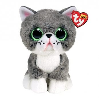 Мягкая игрушка TY Beanie Boo's Серый котик FERGUS 15 см 36581