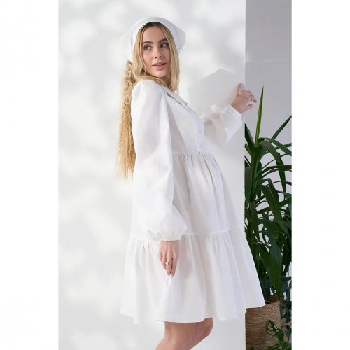 Платье для беременных и кормящих Юла Мама Lauri Молочный DR-26.191