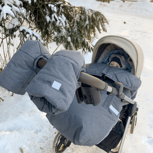 Муфта для рук на коляску на флисе ДоРечі Графитовый 1817F