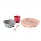 Набор силиконовой посуды Beaba 4 предмета розовый