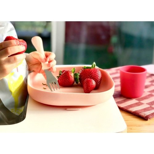 Набор силиконовой посуды Beaba 4 предмета розовый