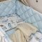 Детское постельное белье и бортики в кроватку Маленькая Соня Baby Mix Паровозики Белый/Голубой 0291559