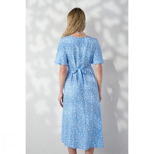 Платье для беременных и кормящих Юла Мама Vanessa Голубой/Белый DR-26.023