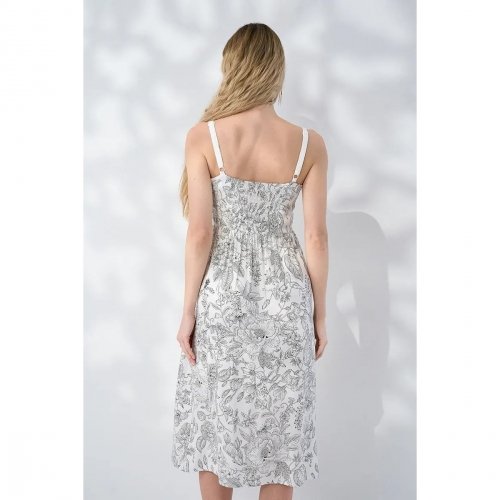 Сарафан для беременных и кормящих Юла Мама Amelie Молочный/Черный SF-26.061