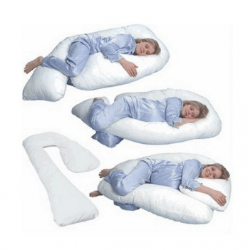 Подушка для беременных и кормящих Мои Подушки Сладкий сон Лен Розовый 140х80 см