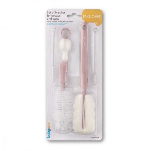 Набор щеток для бутылочек и сосок BabyOno Розовый 735/05