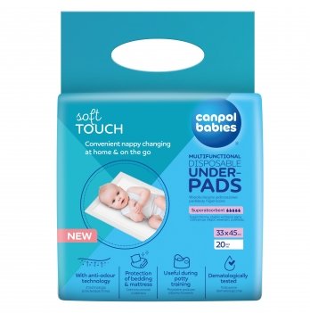 Пеленки одноразовые гигиенические Canpol babies 33x45 см 20 шт Белый 78/009
