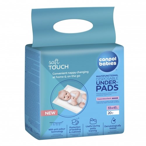Пеленки одноразовые гигиенические Canpol babies 33x45 см 20 шт Белый 78/009