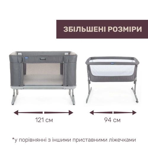 Приставная кроватка детская Chicco Next2Me Forever Темно-серый 79650.77
