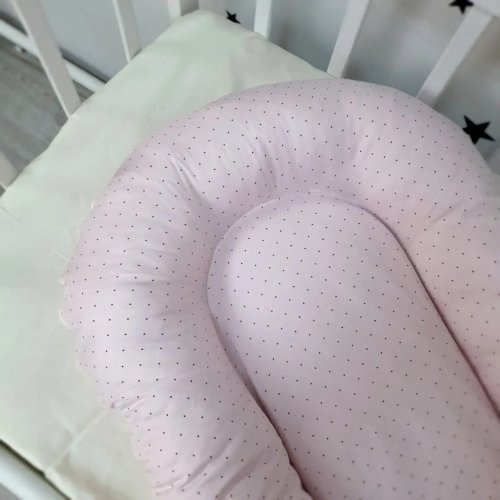 Кокон для новорожденных Oh My Kids Soft OMK Pinky dots Сатин Розовый Кокос 2 см КК-243-OMK